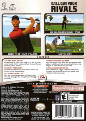 Tiger Woods PGA Tour 06 box cover back